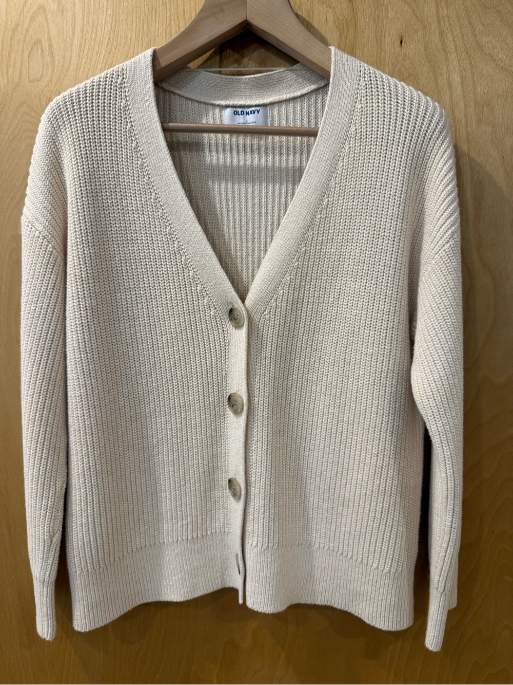 Old Navy Cream Button-Front V-Neck Cardigan
